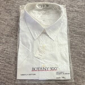 Botany 500 White Short Sleeve Dress Shirt for Men - Big Man